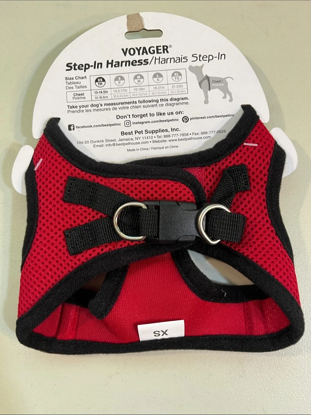 Voyager Red Breathable Step-In Dog Harness